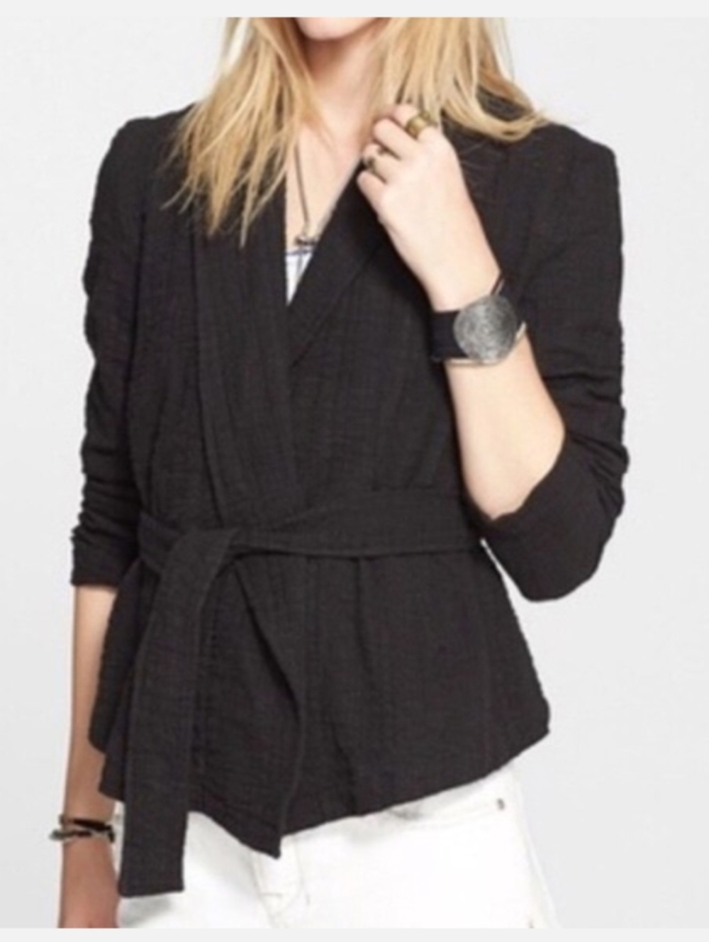 Free People belted wrap jacket